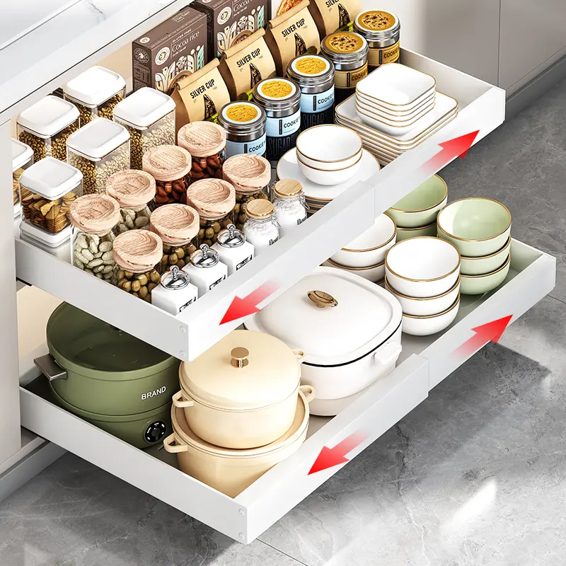 Pull-Out Cabinet Organizer｜Deep Sliding Drawer Storage for Kitchen Cabinets & Under Sink｜Space Saving Kitchen Organizer