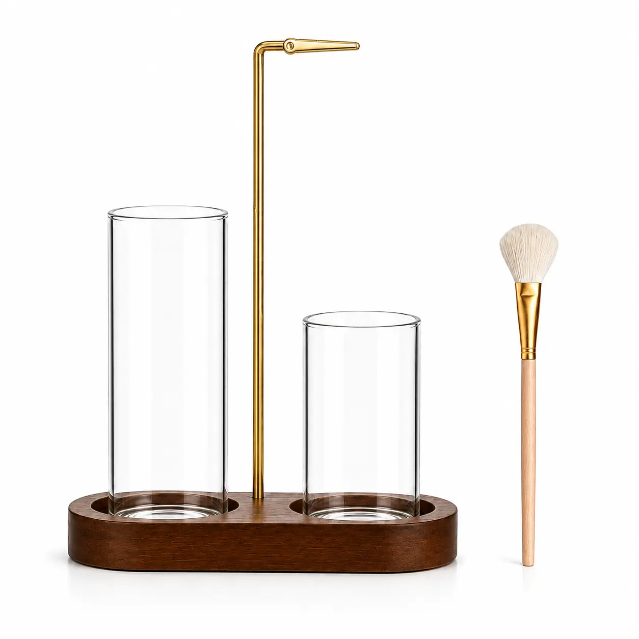 Ash-Catching Incense Burner Gift Set - Solid Wood-Glass Holder, Short Ash Cup, Secure Metal Clip, Wool Cleaning Brush, Optional 6-Scent Bamboo Incense Sticks (120 Total) for Meditation, Bedroom Decor, Home Fragrance