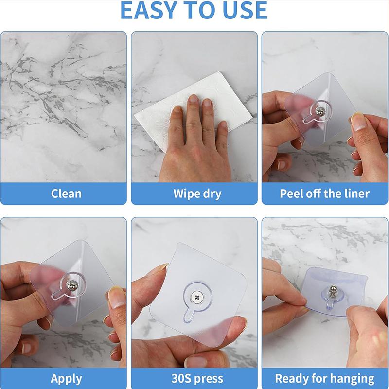 BUY 16 Get 16 Free 32-Piece No-Drill Screw Stickers Strong Adhesive No Nail Wall Hooks for Hanging Pictures Without Nails