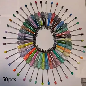 Set of 10-20-50 Resin Beaded Pens, Creative Fun Cute DIY Highlighter Markers, Random Colors, Perfect for Handmade Projects, Crafts Art Supplies