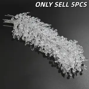Christmas 11 Inch Crystal Diamond Ice Silk Transparent Beads Ring Clear Acrylic Ornament for Christmas Tree Decoration Indoor Winter Wonderland Home Decor