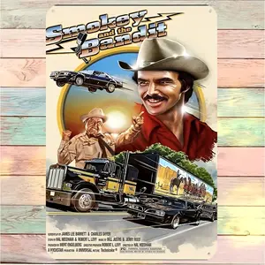 Smokey And The Bandit Classic Movie Metal Tin Sign - 8X12" | Durable, Easy-Hang Wall Decor For Home, Bar, Cafe & Garage