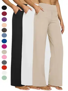 2026  Loose High-Waist Business Casual Pants Yoga Pants Women Wide Leg Pants with Pockets Comfortable Athletic Elastic Sweatpants