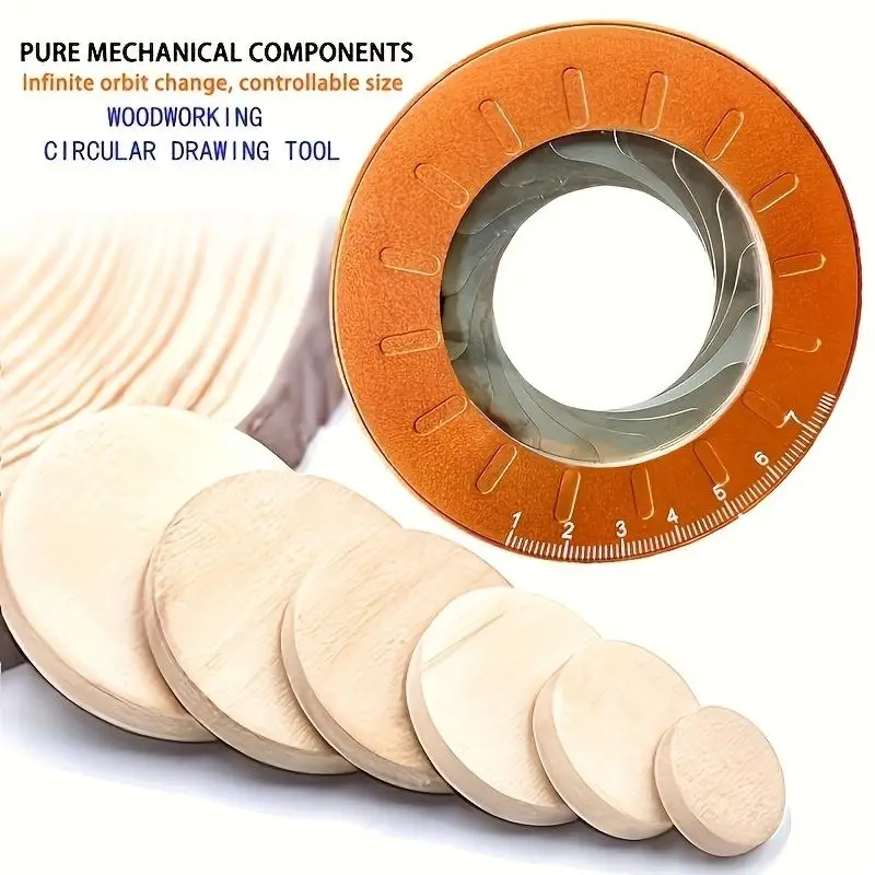 Precision Adjustable Metal Circle Drawing Tool, Extendable Fine Line Marker, Round Shape, Ultra-Fine Point for Home Decor/DIY Crafts, Dexterous Hand O