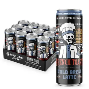 Bones Coffee Company | French Toast Cold Brew Latte Buttery Maple Vanilla 12 Pack Ready to Drink
