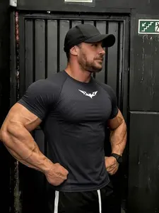 Men's Fitness Top, Quick-Dry Breathable Tight Fit, Muscle Definition, Short Sleeve T-Shirt, Gym Training, Outdoor Running, Comfortable