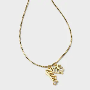 Bijoux Sport by Luv Aj MLB Gold Cubic Zirconia Charm Necklace - Minnesota Twins: Brass Chain, 16" Length