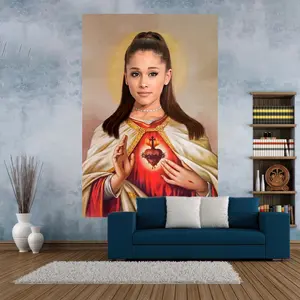 Jesus Ariana Grand Tapestry Funny Meme Printed Home Decoration Covering Carpets Wall Hanging Bedroom Background Dorm Decor