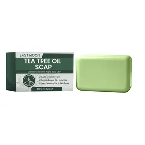 East Moon Tea Tree Oil Cleansing Soap, Gentle Ingredients, Moisturizing, Fresh Scent, Refreshing Care, Skin Cleaning Bar