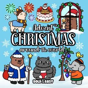 Advent Christmas Around the World Coloring Book & Reusable Protective Sheet by Wook Books