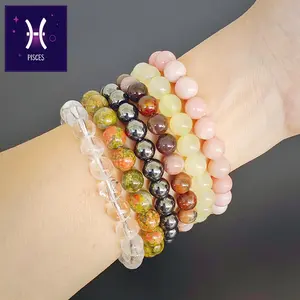 Pisces Zodiac Crystal Bracelet Set-Crystals for Emotional Healing, Intuition & Inner Peace