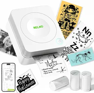 PM230 Portable Thermal Printer with 3 Rolls Paper, for DIY Creation, Study Notes, Photos，Receipts, Lists, Memos, Ideal for Valentine's Day Gift