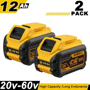 2/4/6-PACK Replacement forDewalt 12.0Ah 20V/60V Lithium-ion Battery Pack DCB606 DCB609 DCB612 for Cordless Power Tools Rechargeable High Capacity