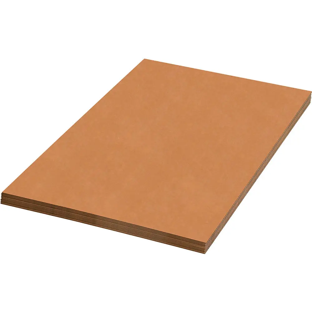 Kraft Paper Single Wall Corrugated Cardboard Sheets (B74916) - 36 in. x 48 in., Dustproof Pads, Weight Dispersal, Prevents Forklift Damage, Corrugated Cardboard Envelopes & Postal Supplies, Case of 5, Yes
