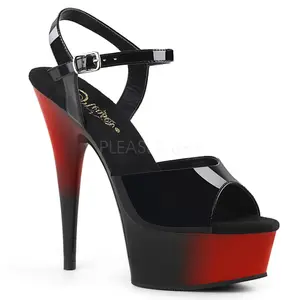 Women's Classy 6-Inch High Heel Platform Sandal - DELIGHT-609BR Black, Pat Red Footwear