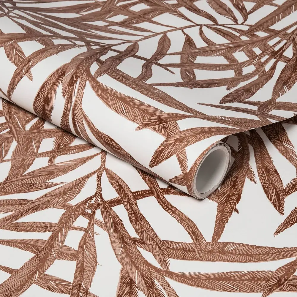 Tropical Palm Peel & Stick Wallpaper Brown - Threshold: Removable Vinyl Botanical Leaf Pattern Self-Adhesive 27.5 Sq Ft Coverage