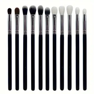 Professional Makeup Brush Set with Storage Pouch, 11 Pcs/Set Synthetic Makeup Brushes, Portable Blending and Foundation Brush Set for Eye Makeup, Soft and Dense Fiber Makeup Tools for Women with Eyeshadow and Highlighter Brushes