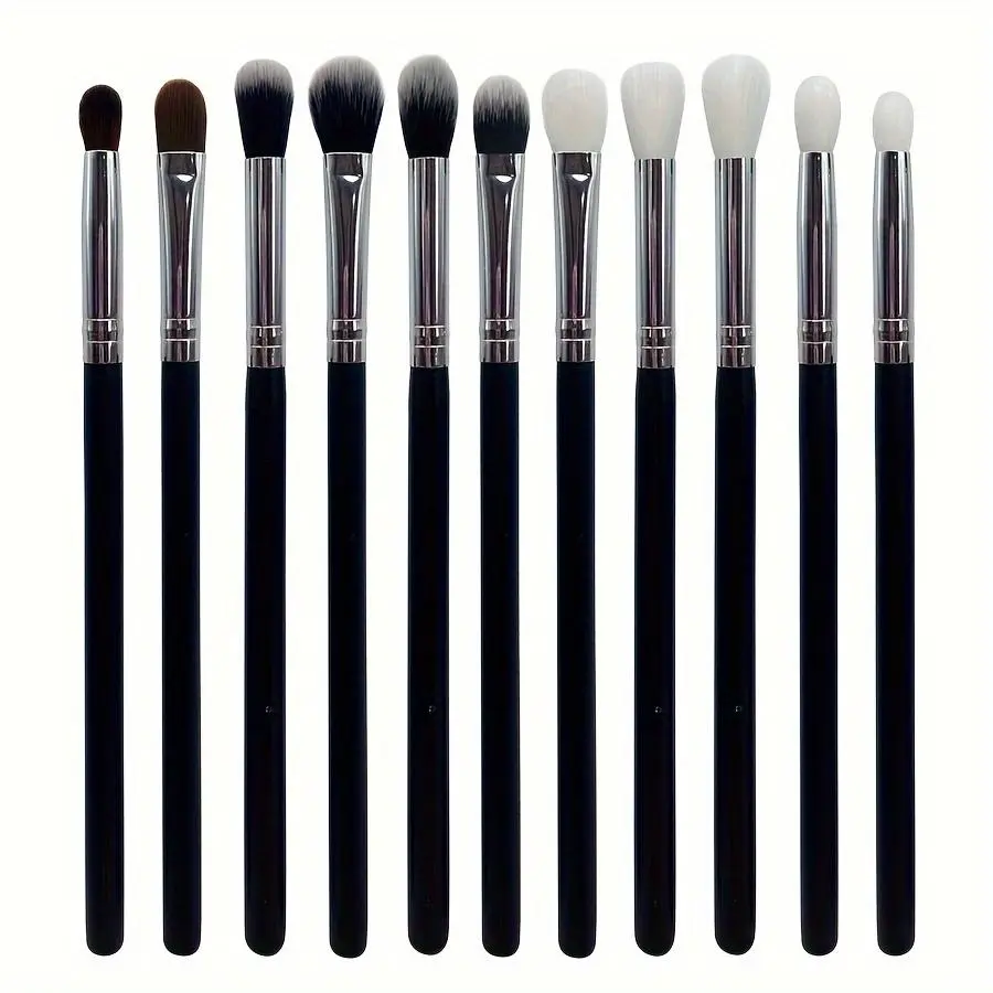 Makeup Brush Set with Storage Pouch, Beauty Brush Set, Travel Brush Set, 11 Pcs/Set Synthetic Makeup Brushes, Portable Blending and Foundation Brush Set, Soft and Dense Fiber Makeup Tools with Eyeshadow and Highlighter Brushes