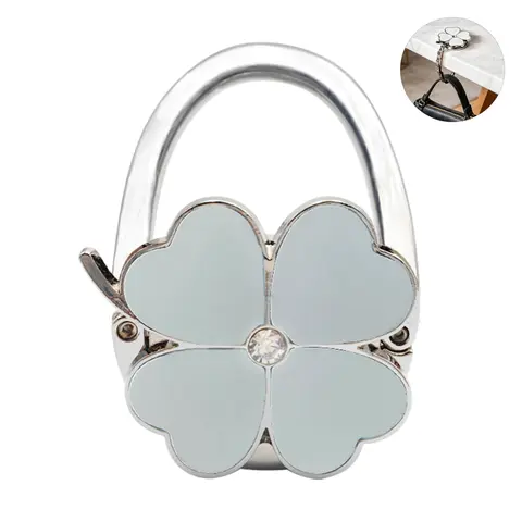 Women's Stylish Folding Bags Holder - Decorative Purse Hook with Magnetic Closure, Anti-Slip Grip, Velvet Pouch, Pockets, Pocket-Ready Size, Minimalist Compact Bag Accessory for Table Hanging, Great for Travel and Dining, Compact Storage