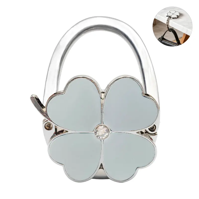 Women's Stylish Folding Bags Holder - Decorative Purse Hook with Magnetic Closure, Anti-Slip Grip, Velvet Pouch, Pockets, Pocket-Ready Size, Minimalist Compact Bag Accessory for Table Hanging, Great for Travel and Dining, Compact Storage