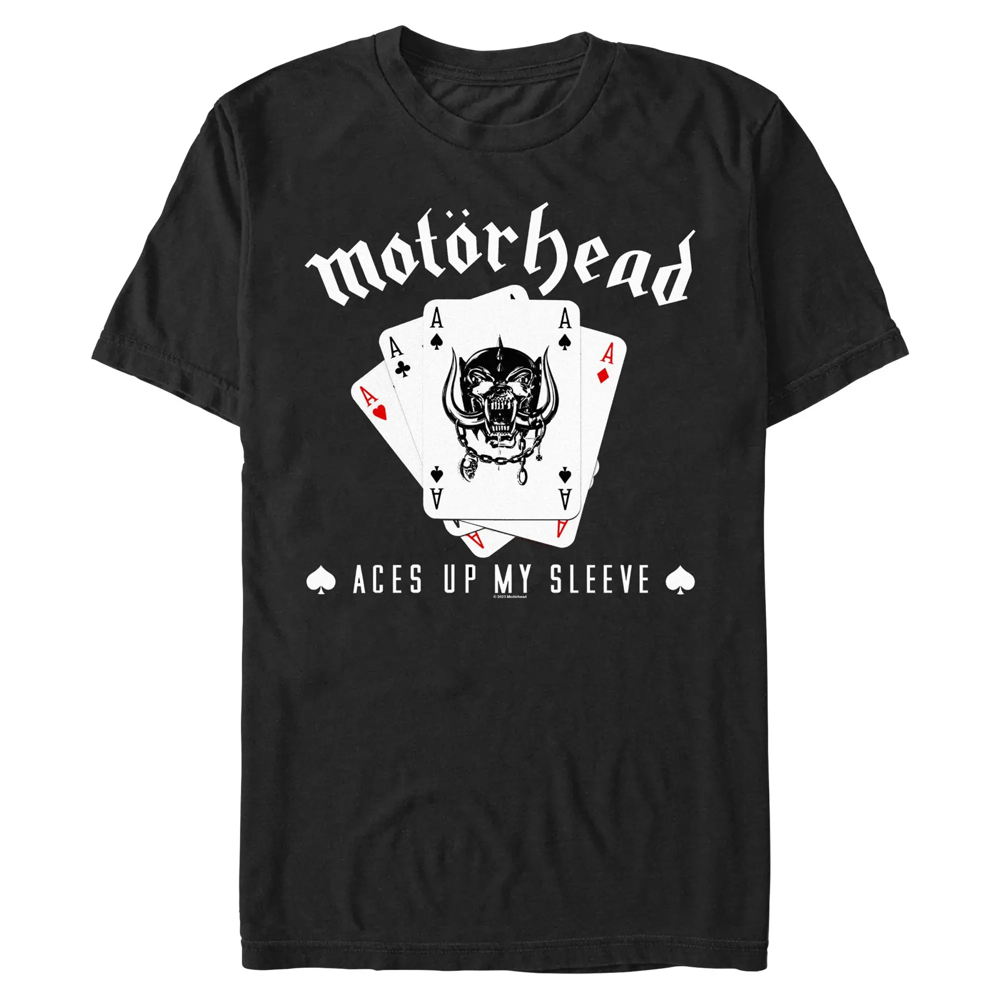 Men's Casual Fashion Motorhead "Aces Up My Sleeve" Quote T-Shirt, Stylish Round Neck Top