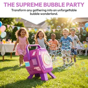 Automatic Bubble Machine for Kids, Unisex, Continuous Bubbling, RGB Lights, Includes Bubble Solution, Battery Operated, Perfect for Parties, Party Bubble Machine