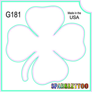 212 MAIN Tattoo Stencil (G181) - Ruby Red Glitter Finish, 3-Ply 4 Leaf Clover Design, 1.5x2.3x2.3 in, Easy-to-Use, FDA-Safe, Pack of 100, Men's Costumes & Accessories Essential