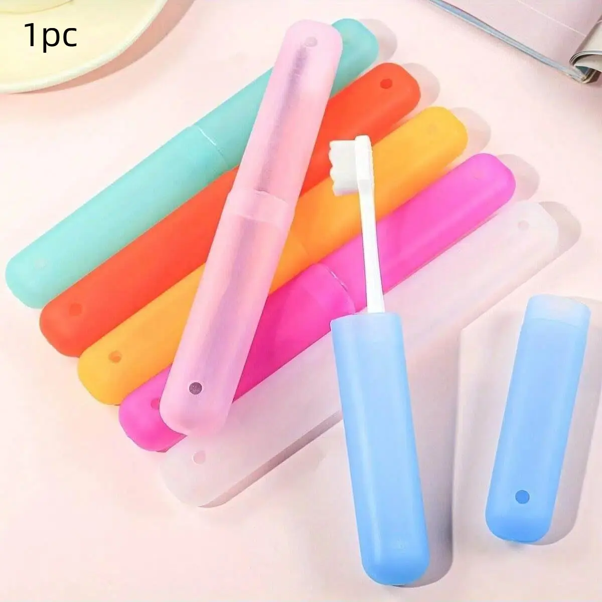 Portable Toothbrush Cases, Travel Size Multi-Color Scrub Toothbrush Holders, Toothbrush Storage, Compact Carrying Cases for Easy Travel, Random Colors, Toothbrush Organizer, Toothbrush Holder Organizers