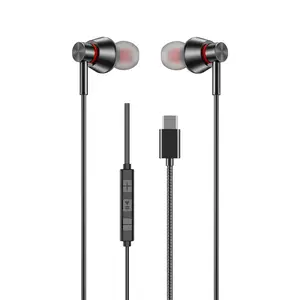 In-ear Design Wired Earphone, Smart Wire Control Tuning Type-C Interface Mobile Earphone, Heavy Bass Earphone for Samsung Mobile Phone Computer, Audio, Volume Control Headset, Earphones Wire