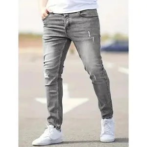 Mens Jeans Casual Skinny Pants Stretch Denim Trousers Male Slim Fit Straight Pants Fashion Jeans Soild Pencil Pants Man Clothing(Sheets)