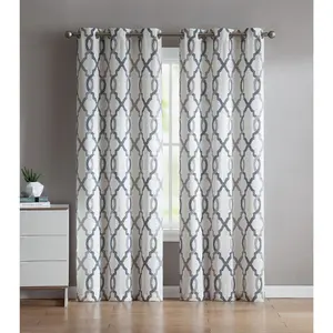 VCNY Home Caldwell Printed Curtain Panel Pair - Blue Curtain Panel Pair - 76" x 96"