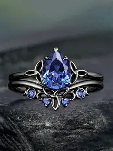 1 PC Charm Cubic Zirconia Ring For Women For Valentine's Day Gift Wedding Anniversary Party Jewelry Teardrop Bridal Rings