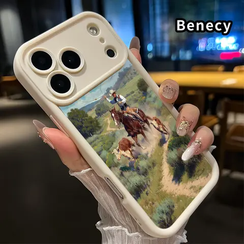 Rugged TPU Flex Cellphone Cover - Cowboy's Prairie Lasso Pattern, Full Camera Lens Protector, Anti-Drop Matte Finish, Easy Grip, Quick Install, Durable Casing for iPhone 17 Pro Max,16,15,14 Plus,13,12 Mini,11,XR,X,XS,Air E Handheld Devices & Accessories