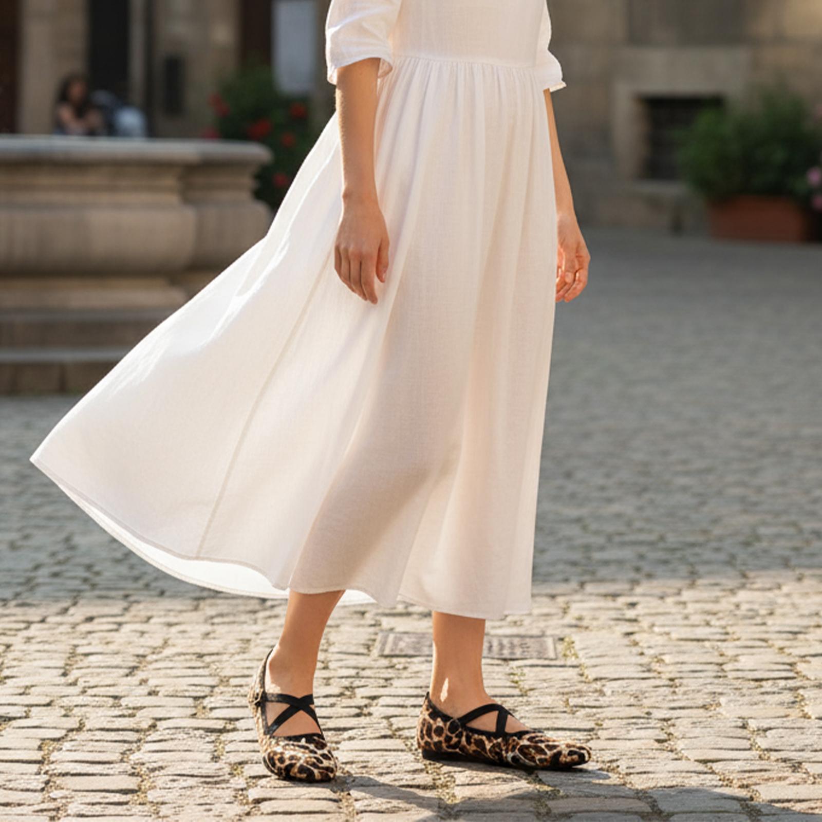 Frank Mully Women's Mary Jane Flats Knit Ballet Criss Cross Ankle Strap Flat Shoes JS6018