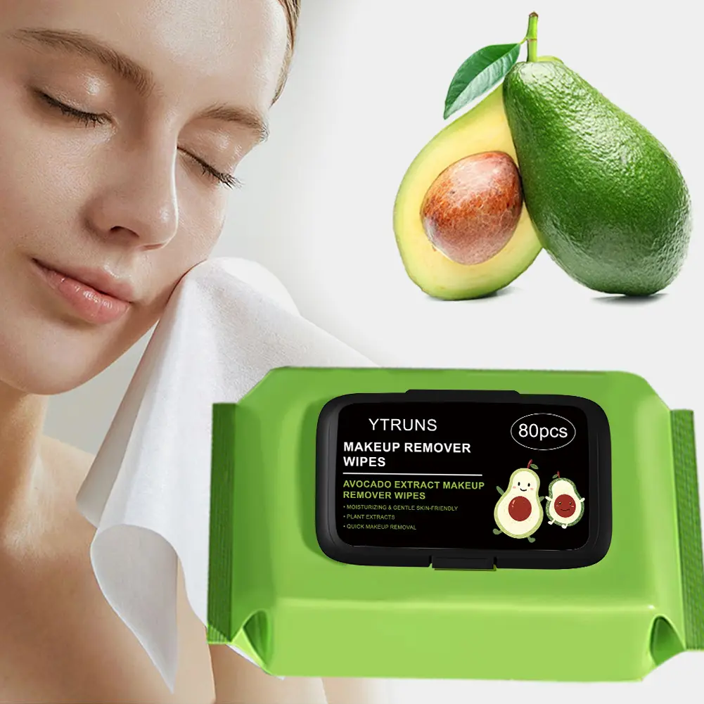 Ytruns Gentle Daily Makeup Remover Towelettes with Avocado & Plant-Based Squalane - Nourishing & Hypoallergenic for All Skin Types - 2 Pack, 160 Sheets, Moisture, Face Makeup Remover