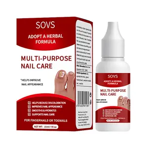 SOVS Nail Care Solution, Gentle Liquid for Discoloured & Brittle Nails 0.5 fl oz, Hydrates, Enhances Clarity & Shine, Daily Manicure Care