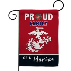 Proud Family Marines Garden Flag, Marine Corps USMC Semper Fi United Flag, Outdoor Banner, Stripes Home Yard Decor Flag