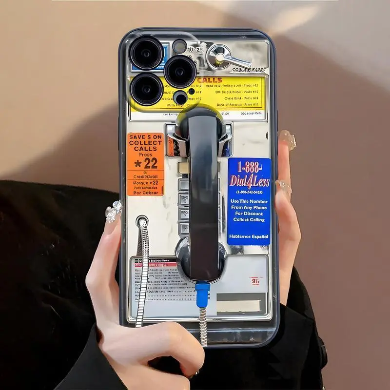 Vintage Phone Booth Pattern Phone Cases, Shockproof Phone Protective Cover, Phone Accessories Compatible with iPhone Protector Screen Protector iphone 13 case, iphone 11 cases, iphone 12 cases
