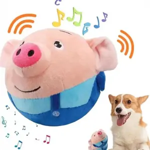 Interactive Singing Bouncing Pig Plush Toy, Fun Dog Toy for Easter, Happy Playtime for Dogs, Cute Stuffed Animal Toy，Easter Singing Bouncing Pig Interactive Plush Dog Toy 🐷🐰