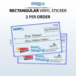 funny lottery winner rectangular vinyl sticker