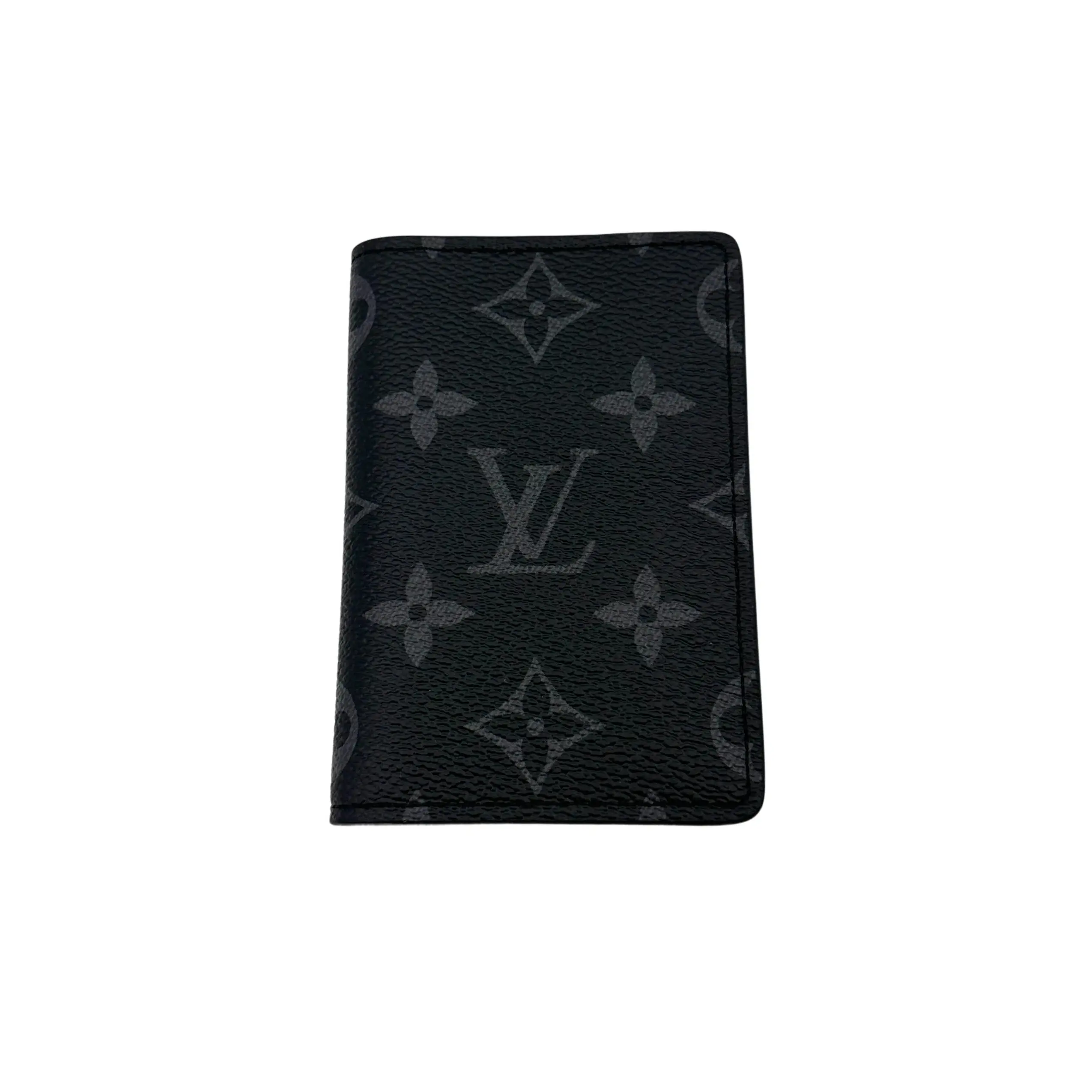 Pre-owned Louis Vuitton Coated Canvas Small Leather Goods Eclipse Monogram Pocket Organizer Card Holder