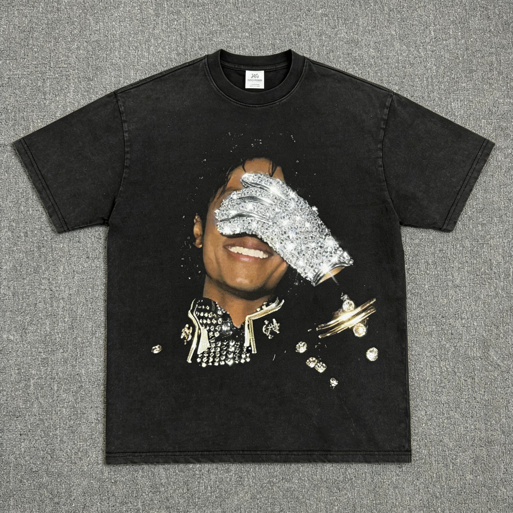 Michael Jackson Glove Graphic Tee Music MJ King of Pop T Shirt Gift for Fan 100% Cotton Short Sleeve Mens Womens Vintage Streetwear Unisex Top funny graphic tee men’s trendy t-shirts deals humorous 90s streetwear covenant boyfriend good graphic