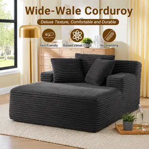 【Wide-Wale Corduroy Sofa】Fansace Oversized Boneless Chaise Lounge Chair Indoor, Plush Corduroy Memory Foam Couch Sofa Bed,Sleeper Chairs with Deep seat,No Assembly Required Cloud Comfy Couches for Living Room