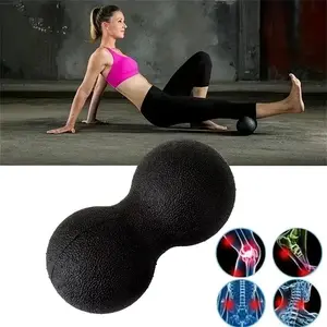 1 Peanut Massage Ball to Relieve Fatigue and Tension - Dual Long Handle Ball for Trigger Point Therapy, Foot Deep Muscle Relaxation and Acupoint Massage, Long Handle Myofascial Ball Peanut Massage Ball Myofascial Massage High-Density Lightweight Sports Mu