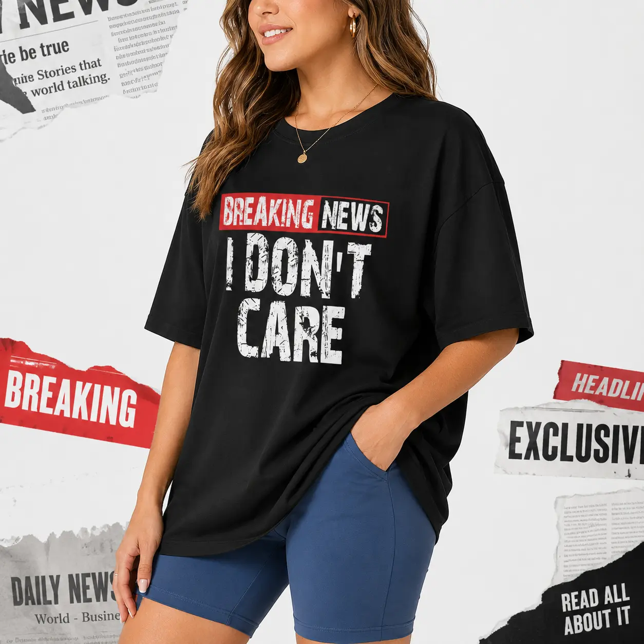 Women's 100% Cotton Graphic T-Shirt - Lady's Casual Short Sleeve Round Neck Top, Dry Humor Sarcastic Quote Streetwear Tshirt, Crew Neck