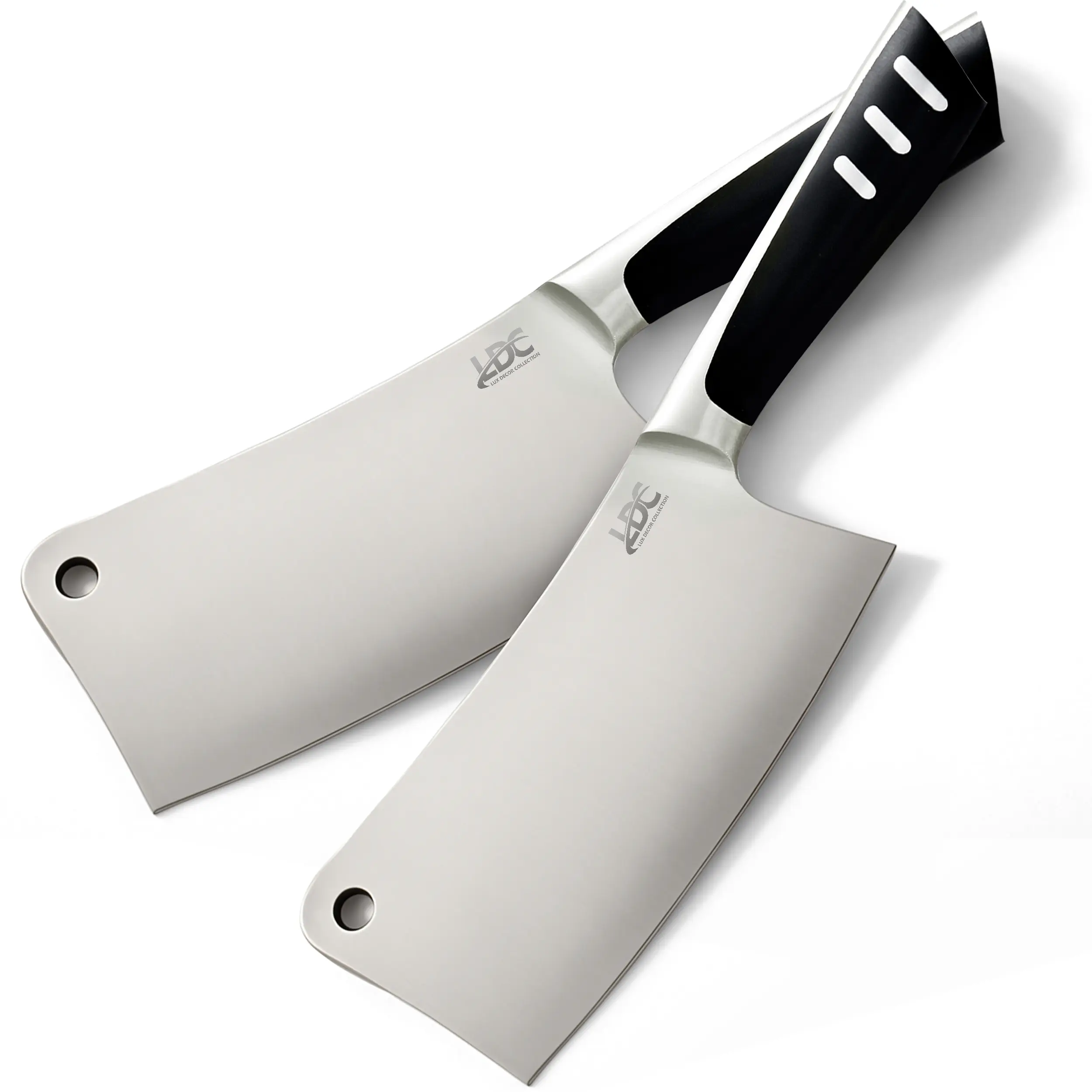 LDC LUX DECOR COLLECTION 7-In Heavy Duty Stainless Steel Butcher Knife - Ergonomic Handle, Rust-Resistant Ultra-Sharp Edge for Chopping, Cutting, Cooking - Kitchen Cook Tools, Stainless Steel Knives