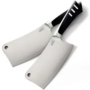 LUX DECOR 7-Inch Heavy Duty Stainless Steel Butcher Knife for Chopping, Slicing & Mincing- Ergonomic Handle Design, Rust Resistant & Ultra-Sharp Edge