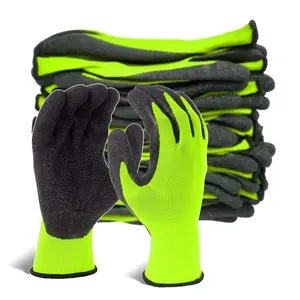 Evridwear Crinkle Latex Coated Safety Gloves - Multi-Use for Men & Women: Construction, Warehouse, Gardening, Assembly, Landscaping, 12 pair