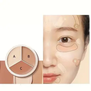 3-Shade Creamy Concealer Palette - Complete Coverage for Dark Circles And Imperfections, Balances Skin Tone, Flawless, Appropriate for All Skin Types