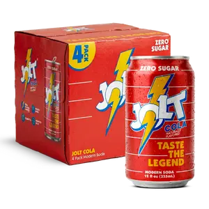 JOLT Modern Soda - Zero Sugar, 80mg Caffeine, Vitamins B6 B12 B5, Prebiotics, Taurine, Alpha GPC, Green Coffee Bean Caffeine, No Fruit Juice, 1g Prebiotic Fiber, 12 fl oz (4 cans) 